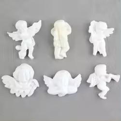 New Baroque Style White Flat Back Cabochon Resin Angel Figurines Artificial Fairy Model for Phone Case Use Souvenir
