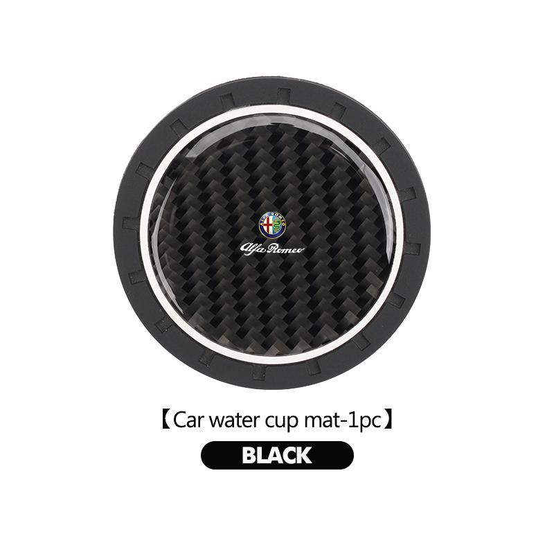 Carbon Fibre Car Coaster Water Cup Holder Pad Anti-slip Mat For Alfa Romeo 159 Giulietta Giulia 147 Mito 156 159 166 GT Stelvioqwe5