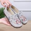 Ladies' Summer 2025 Breathable Soft Sole Anti-slip Mom Shoes Leisure Mesh Flat Embroidered Shoes Embroidery