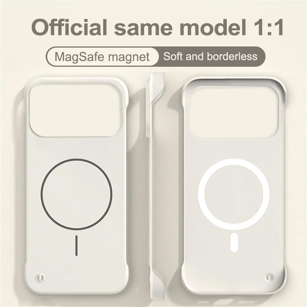 Ультратонкий Матовый ПК Для Magsafe Безрамочный Магнитный Чехол Для Телефона Для iPhone 16 17 Pro Max Air 16E 14 1513 12 Беспроводная Зарядка Чехол