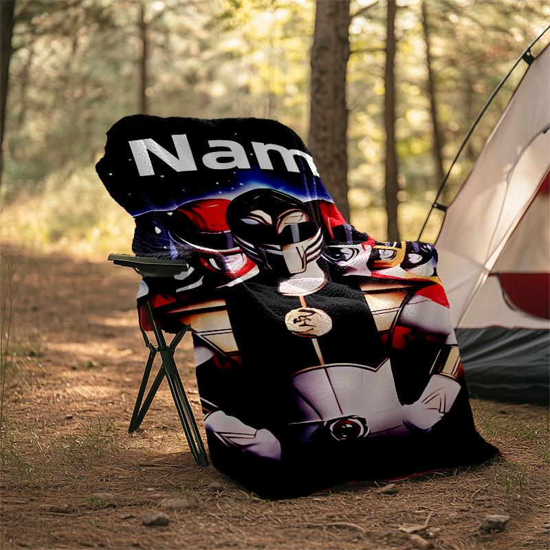 Personalized Custom Name Blanket - Mighty Morphin Power Rangers Print Design,Blanket for Sofa,Bed,Travel,Camping - Soft and Warm, Great Gift