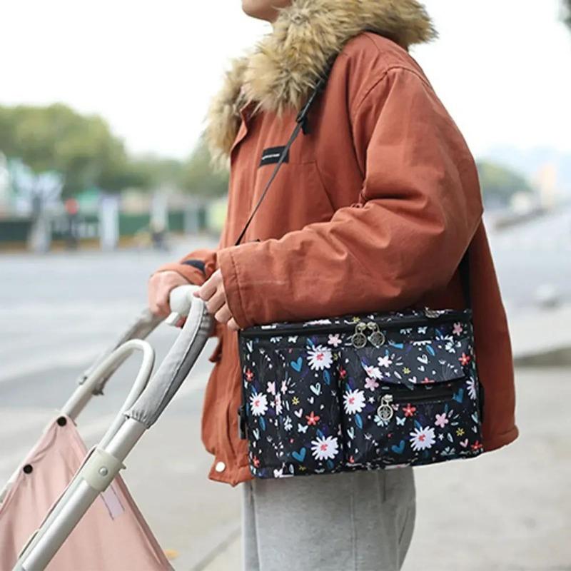 Органайзер для коляски большой вместимости, сумка для хранения детской коляски, багги с несколькими отделениями, органайзер для коляски, наплечная сумка с