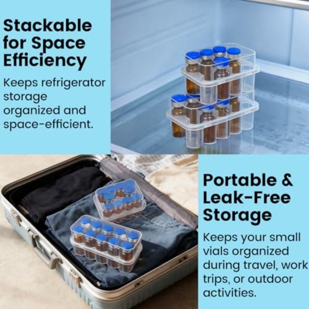 штабелируемый ящик для хранения микропробирок, 10 ячеек, контейнер для криопробирок, кейс для хранения виал, органайзер для холодильника