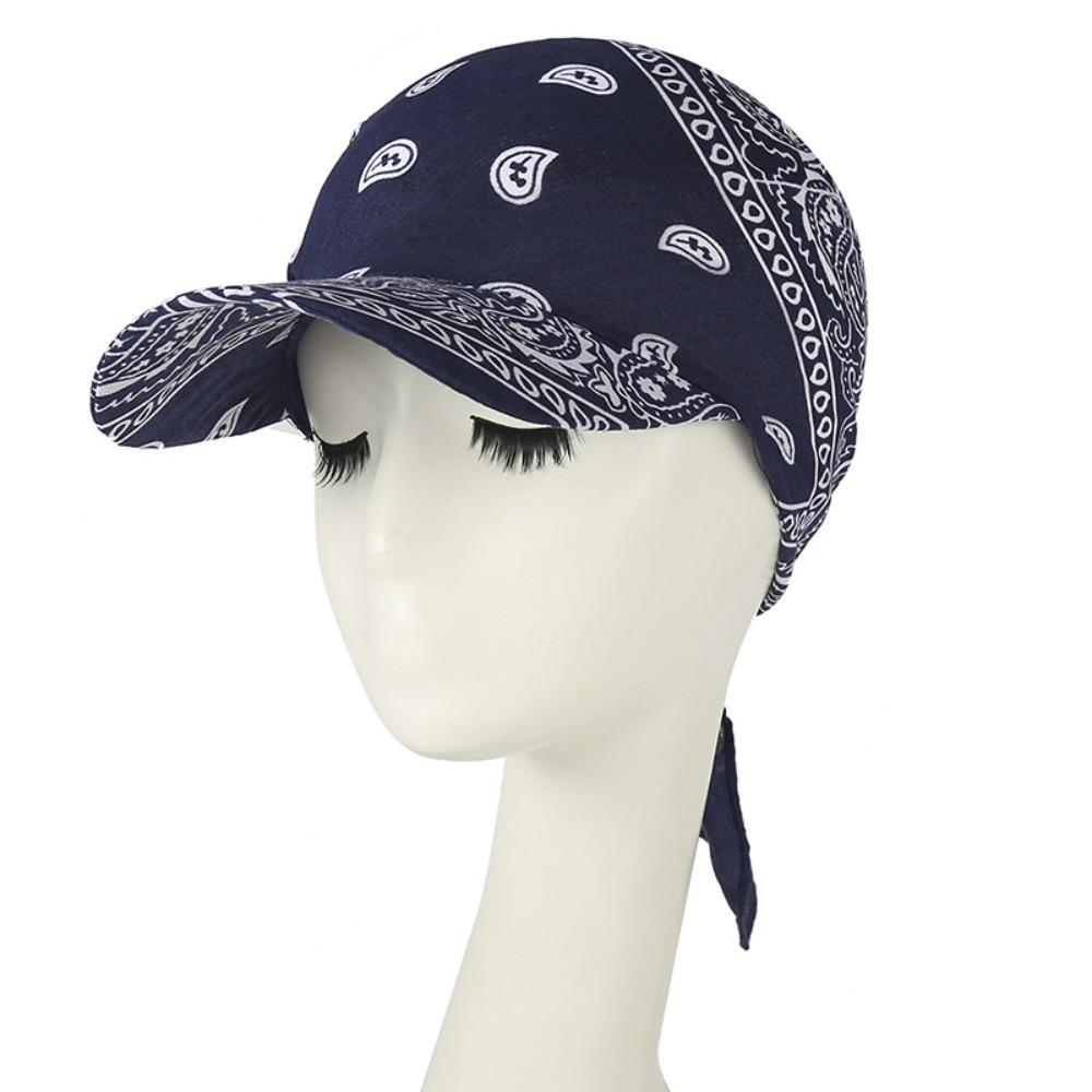 Fashion Wide Brim Baseball Caps Head Scarf Lightweight Pre-Tied Sun Visor Turban Breathable Bandana Scarf Cap Women Outdoor