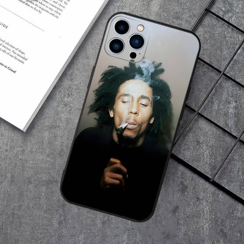 Чехол для телефона Bob Marley Rasta Lion для iPhone 16e, 16, 15, 14, 13, 12, 11, XS, XR, X, 8, 7, Pro, Max, Plus, mini Силиконовый Черный Чехол