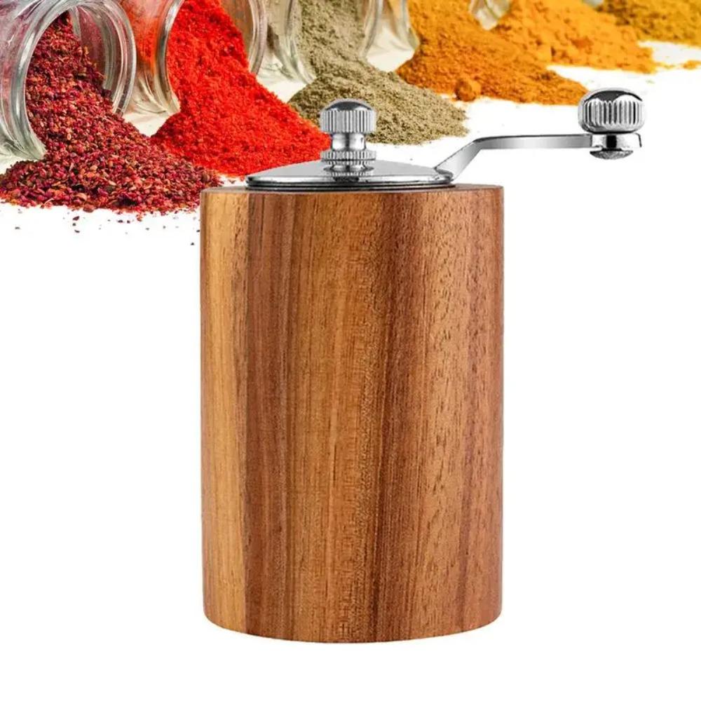 Adjustable Coarseness Wooden Salt Pepper Grinder Cylindrical Grinding Bottle Kitchen