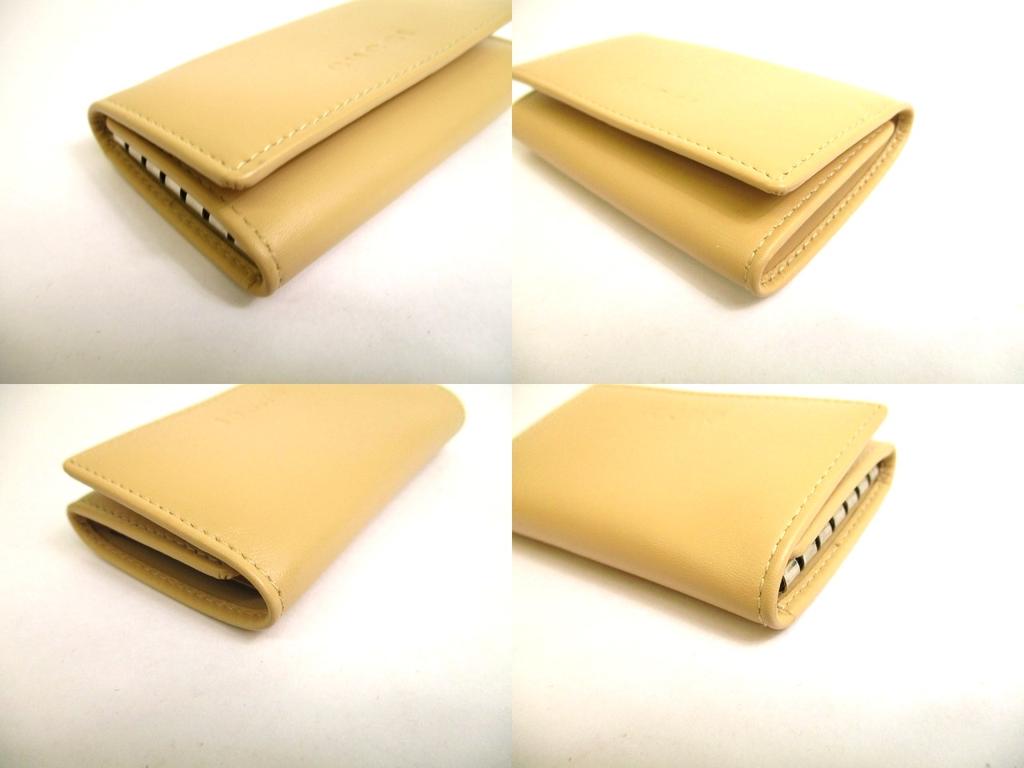 Authentic GUCCI Logo Beige Leather 6 Pics Key Cases #9626  Refurbished