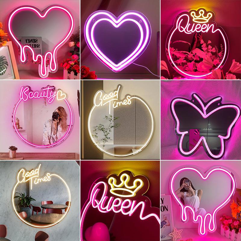 Custom LED Neon Light Sign-Modern Plastic Design Thermal Transfer Printing for Weddings Parties Cake Decor Photo Booth Props