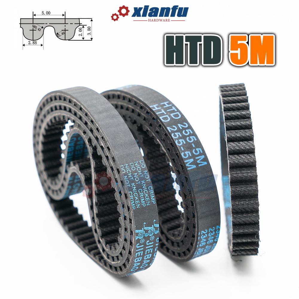 HTD 5M Rubber Timing Belt Closed Loop Perimeter 215 220 225 230 235 240 245 250 255mm Width 10~50mm HTD5M Transmission CNC Drive