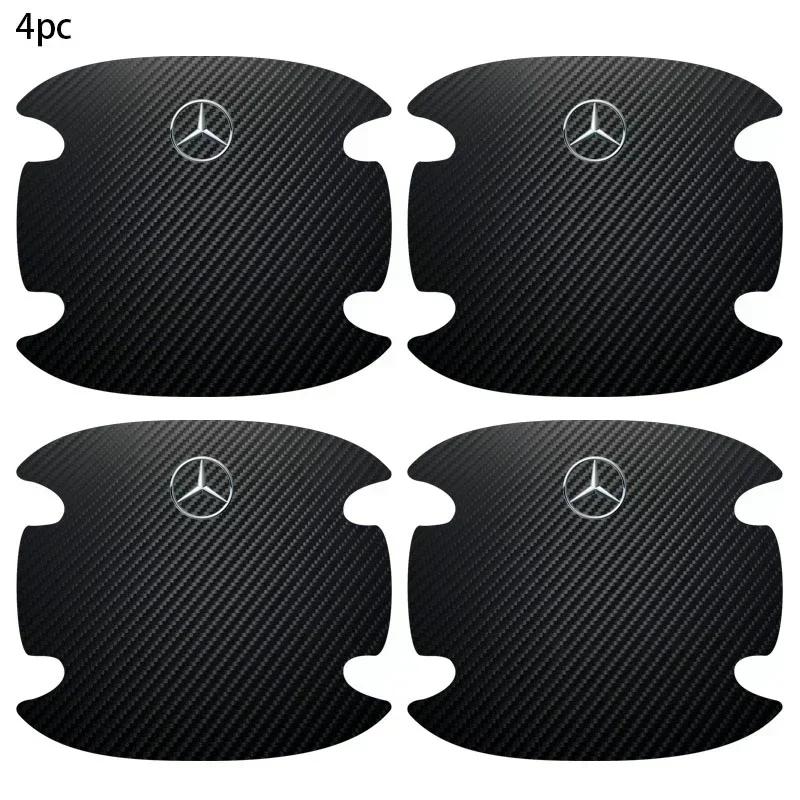 AABDV1 4pc Car Door Handle Protector Bowl Anti Scratch Sticker For Mercedes Benz A C E CLA180 GLB200 GLC300 CLS GLA E Class Accessories