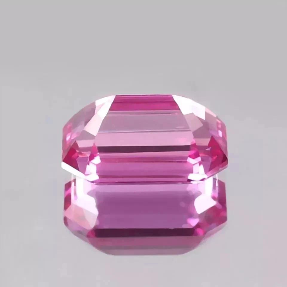 Natural Ceylon Pink Sapphire 10-11 Ct Emerald Cut Certified Stunning Gemstone