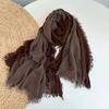 Vintage Men's Long Scarf Cotton Blend Fringed Unisex Scarves Tassel Long Shawl Autumn Winter Women Bufanda Wraps