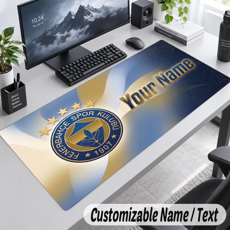 Custom Name Text Mouse Pad Fenerbahçe FC Personalized Desk Pad For Work And Gaming