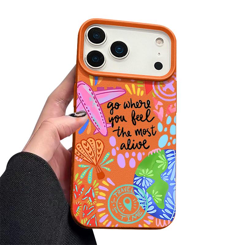 Чехол с мультяшным узором Огненный Шар для iPhone 17 Pro Max iPhone 16 Pro Max 15 14 13 12 11 16E Air Люксовая Силиконовая Крышка с Текстурой Кожи