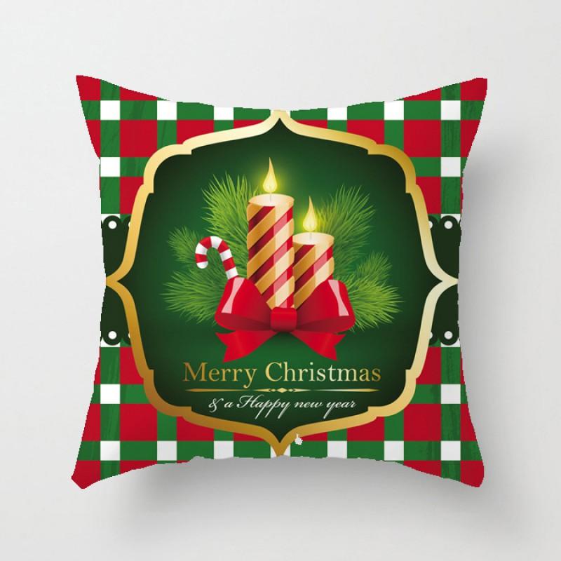 Christmas Throw Pillow Cover 45x45cm Plush Velvet Decorative Cushion Case Sofa Car Home Holiday Gift