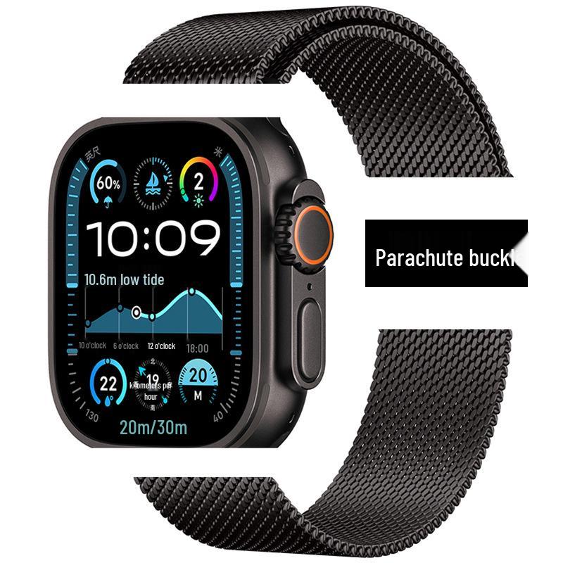 Оригинальный миланский стальной ремешок для Apple Watch Ultra2, iWatch10