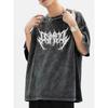 Oversized Washed Punk T-Shirt Gothic Graphic Unisex High Street Vintage Loose Casual T-shirts Harajuku Cotton T Shirts Man