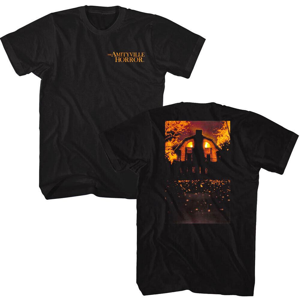 Amityville Horror TShirt Haunted House Logo Mens Tees Summer Mens and Womens Loose and Breathable Tshirt Top