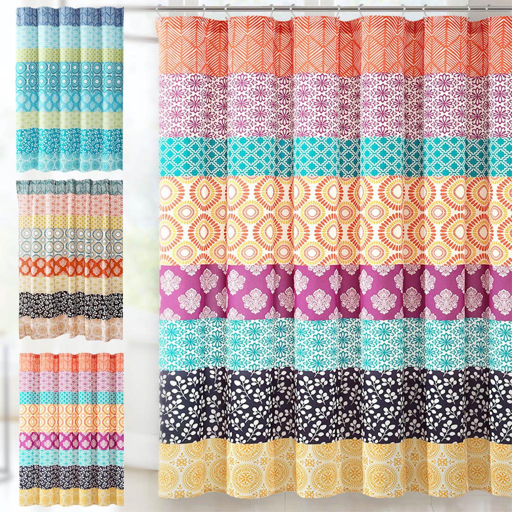 Bohemian Striped Shower Curtain Colorful Design Various Sizes Bathroom Decoration