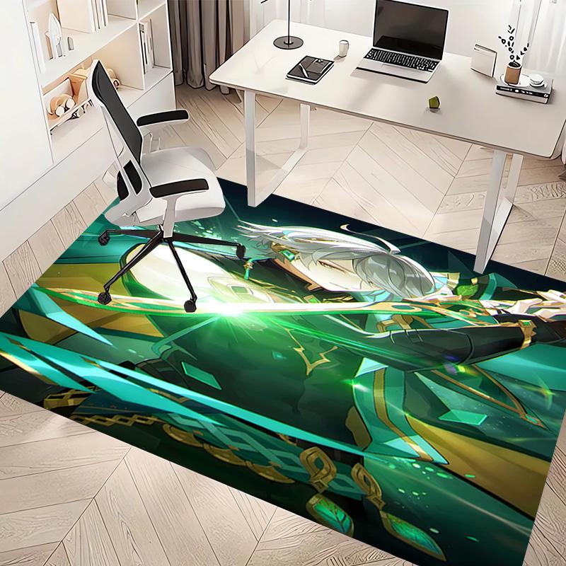 1pc Genshin Impact characters3 Print Area Rug - Soft, Washable Non-Slip Indoor Mat, Living Room, Home Office Decorative Rug,Office Decorative