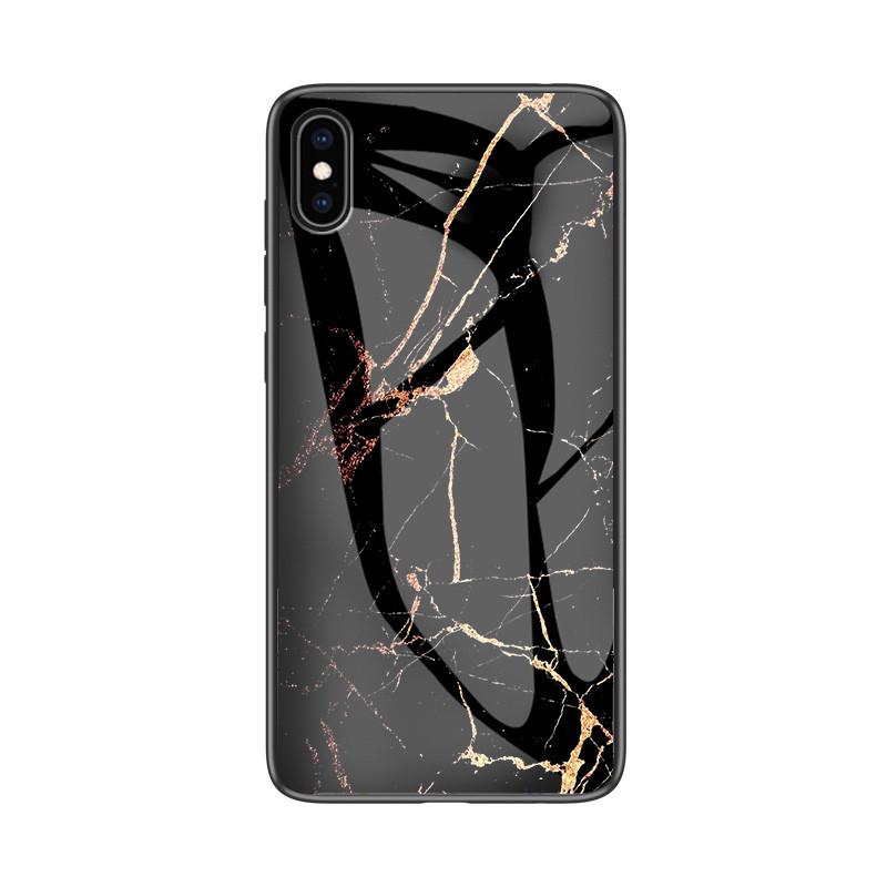 Чехол для телефона с мраморным узором из закаленного стекла и мягкой резиновой рамкой из ТПУ для iPhone Samsung Huawei Xiaomi