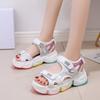 Fashion Rainbow-soled Large-sized Sandal Women's Instagram Trend 2025 New Summer Student Fairy Style Thick-soled Sandal Beach Shoes