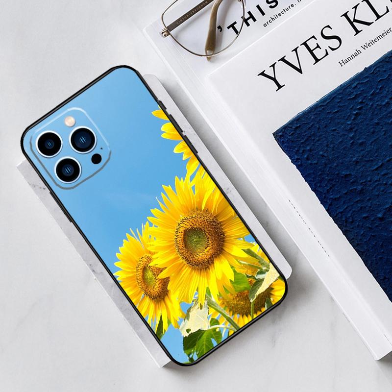 Sunflower Floral Case For iPhone 17 Air 15 14 11 16 Pro Max 13 12 Mini 15 16 Plus 16e Funda Silicone Cover