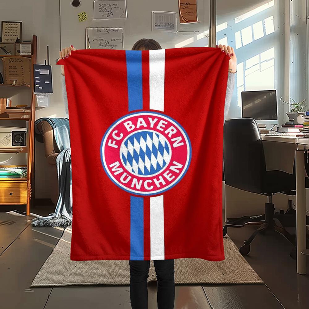 1pc FC Bayern Munich Print Flannel Blanket, High quality Comfortable for All Seasons, Home Decor, Warmth and Comfort, Perfect for Christmas Gifts47