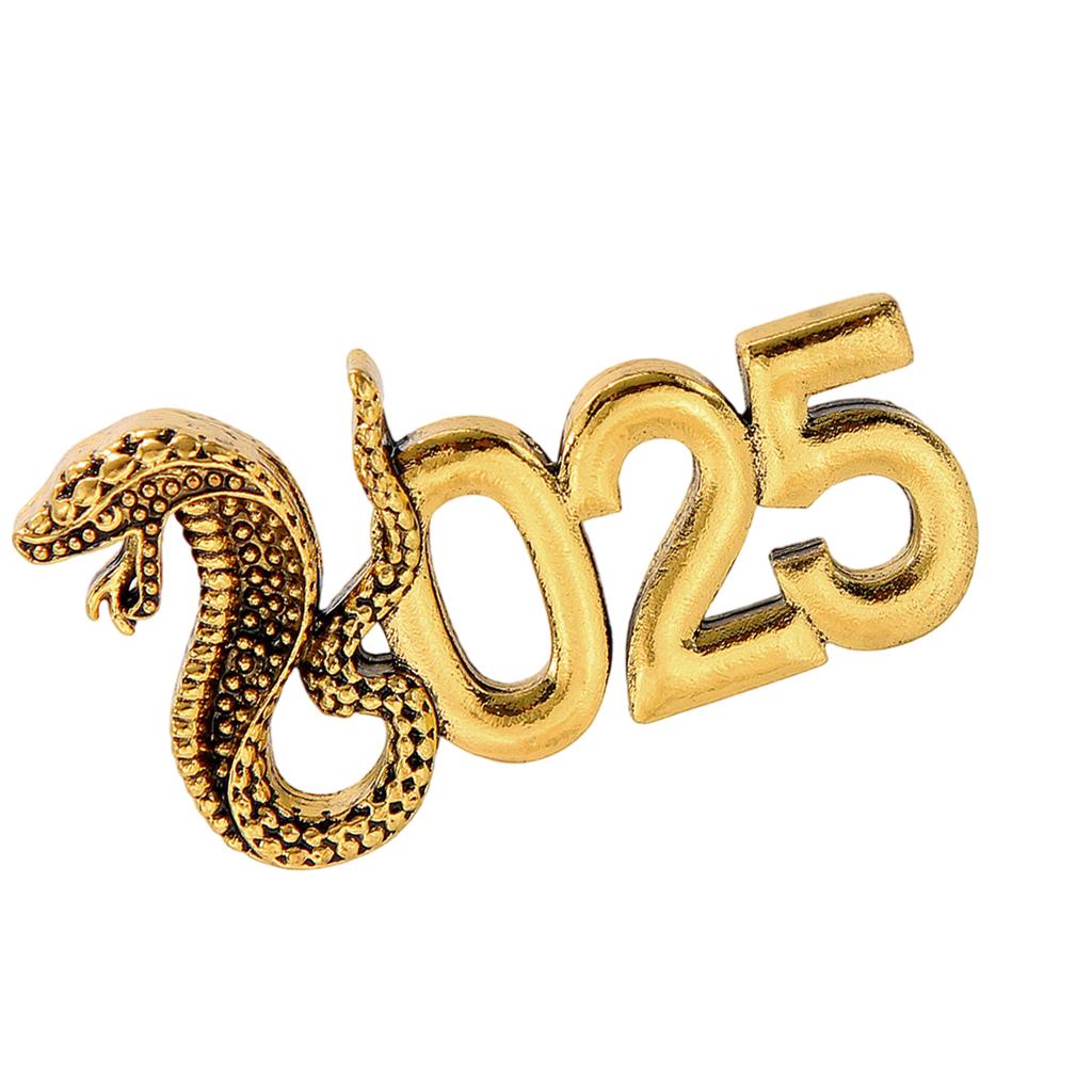 Elegant 2025 Snake Year Brooch Pin Wisdom And Good Fortune Badge Pin Nonfading Metal For Festival Fashion Enthusiasts