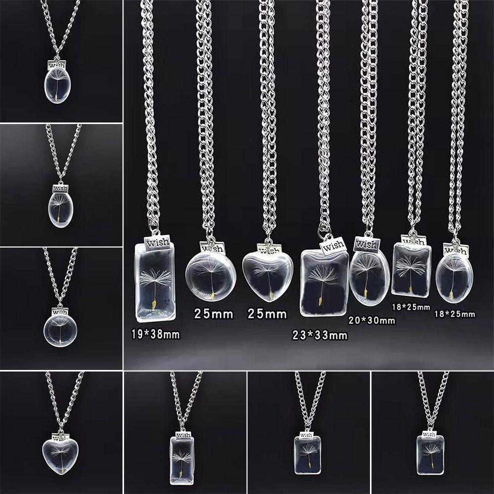 Ожерелье ручной работы с одуванчиком, ювелирные аксессуары, ожерелье с бутылкой желаний для женщин и мужчин