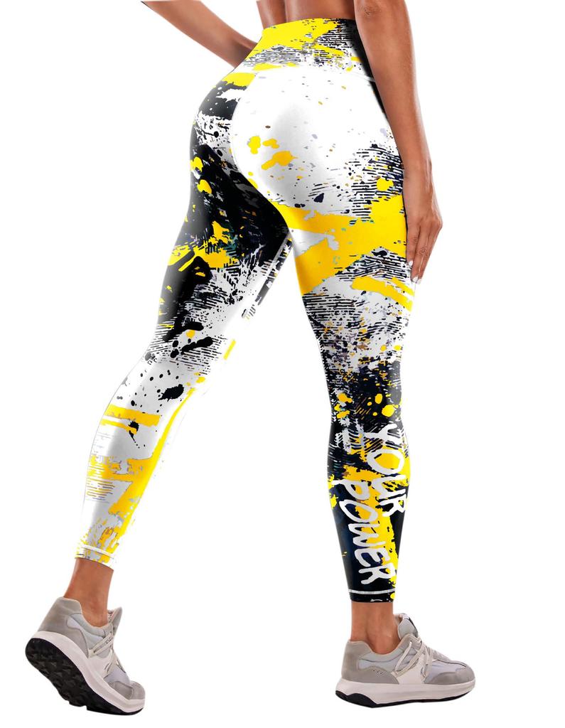 "Women's High-Waist Printed Yoga Pants for Fitness"