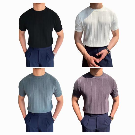 Мужская летняя футболка с круглым вырезом и короткими рукавами, однотонная, приталенная, эластичный пуловер, повседневная, средней длины, прямые мужские топы для фитнеса и спортзала