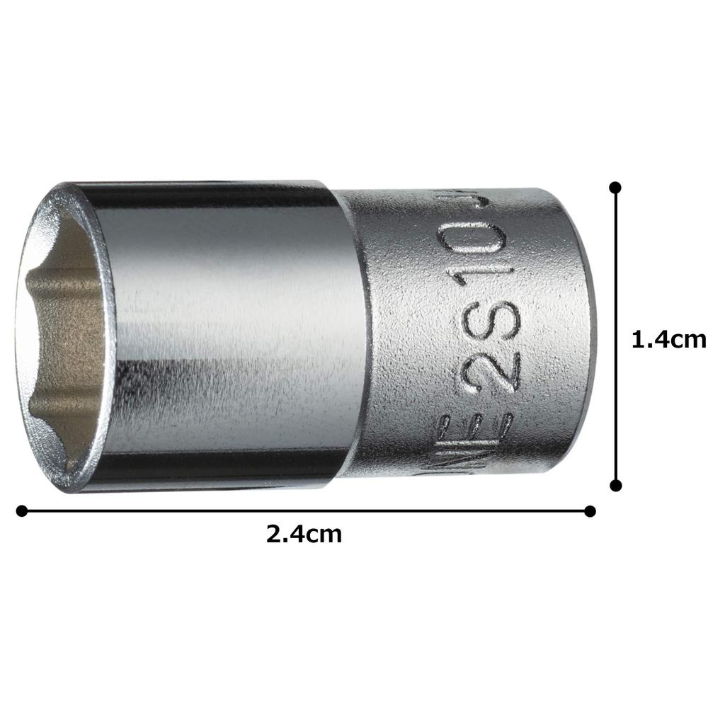 TONE Socket Insertion Angle Width Across Flats 10mm (hexagonal) 2S-10 6.35mm (1/4")