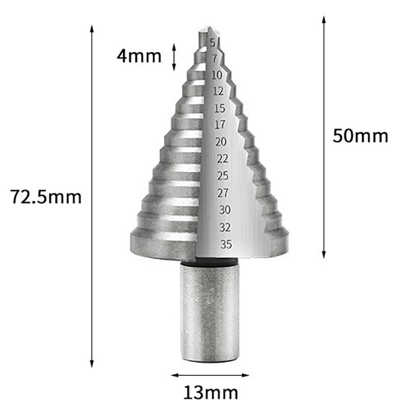 5-35Mm Hss High Speed Steel Step Drill Bit Ideal For Wood & Metal Drilling Industrial Reamer Tool Accessories