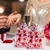 100pcs Valentine's Day Organza Bags Drawstring Organza Jewelry Pouches Bulk Wedding Party Favor Gift Mini Candy Mesh for Party
