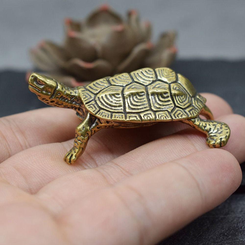 Craft Gift Personal Collection Desktop Ornaments Turtle Figurines Brass Tortoise Tortoise Statue