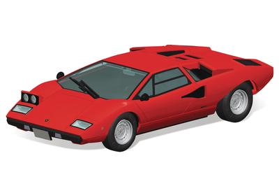 AOSHIMA The Snap Kit Series Lamborghini Countach LP400 Красная пластиковая модель с цветовой кодировкой 1/32 20-A