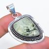 Prehnite Gemstone Handmade 925 Sterling Silver Jewelry Pendant 2.01" SU-9964