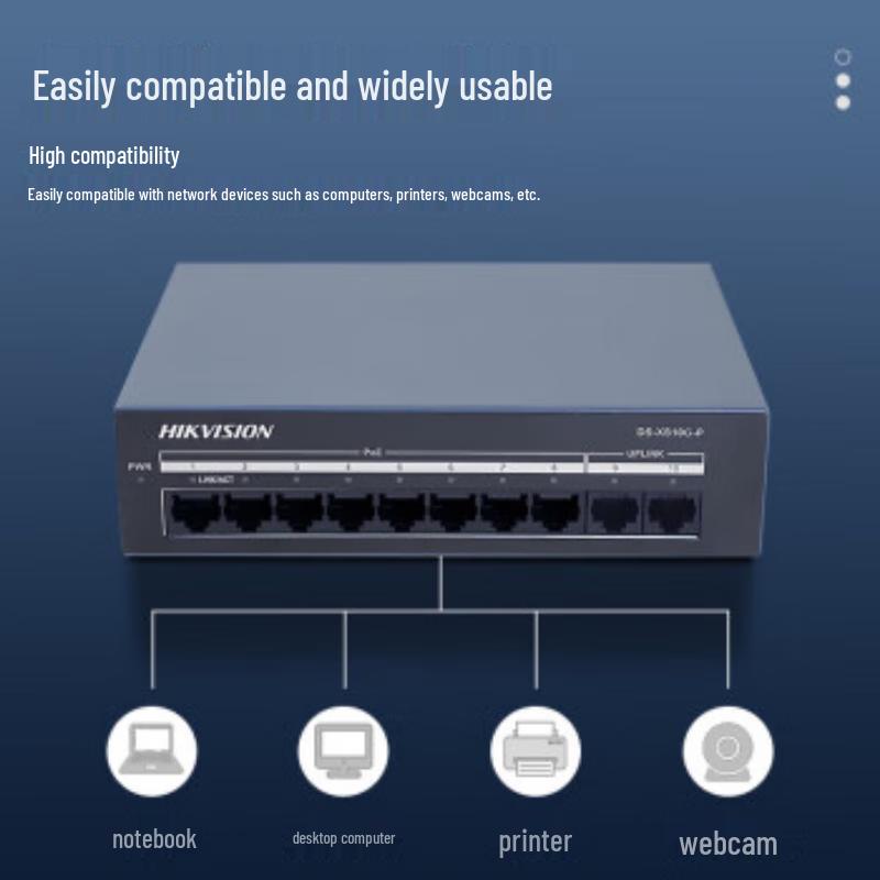HIKVISION 10-Port Gigabit POE Switch CN plug (adapter included)