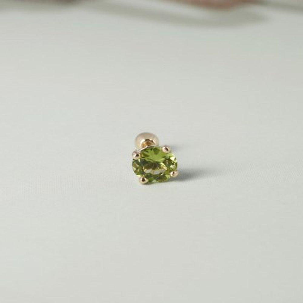 14K Peridot Birthstone Earrings_5.0mm