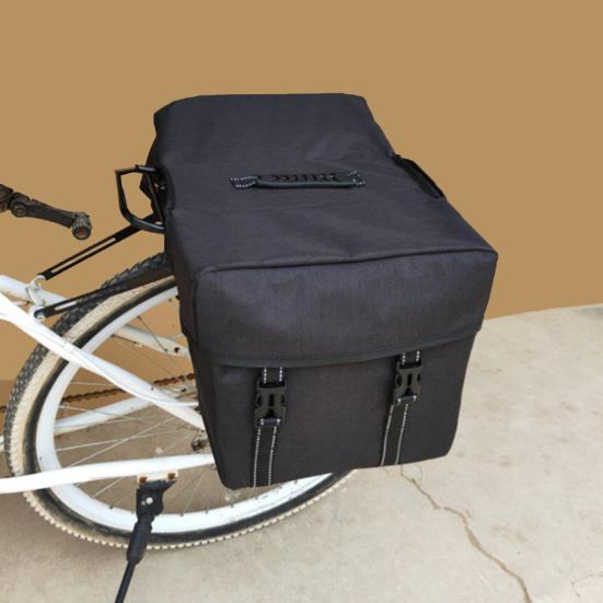 Сумка для заднего багажника велосипеда 25 л, большая вместимость, светоотражающий жесткий корпус, багажник для шоссейного и горного велосипеда