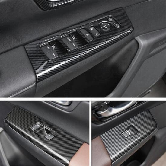 Carbon Fiber 4X Window Lift Switch Panel Cover Trim For Honda CR-V CRV 2023 2024