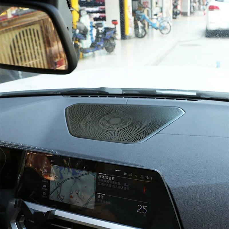 Aluminum Alloy Car Center Console Dashboard Loudspeaker Cover Decorative Frame Auto Accessories For BMW 3 Series G20 G28 -22