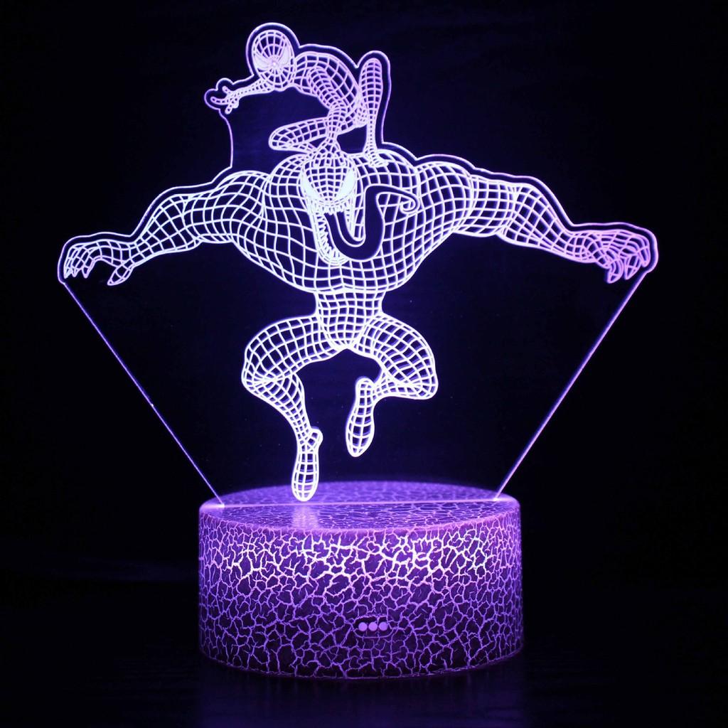 Spider-man 3d Led Night Light Modern Home Bedroom Decoration With Remote Control