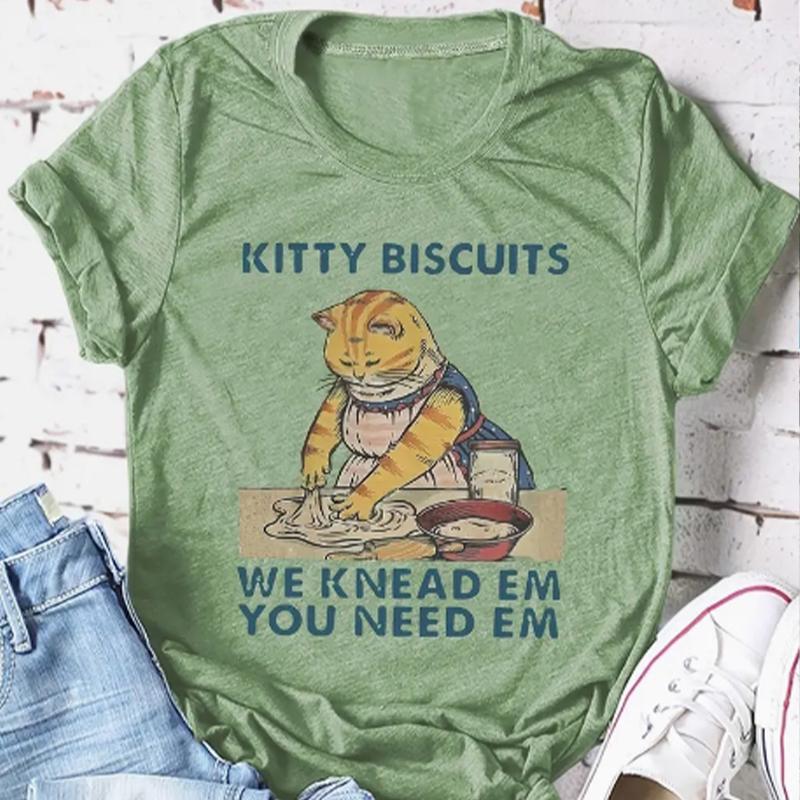 Fashion Women Housework Cat Print T Shirt Funny Casual O-neck Short Sleeves T-shirt Summer Female Tee Shirt