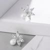 Horse Eye Stud Earrings, Imitation Pearl Flower Jewelry, Light Luxury High-End Exquisite Jewelry