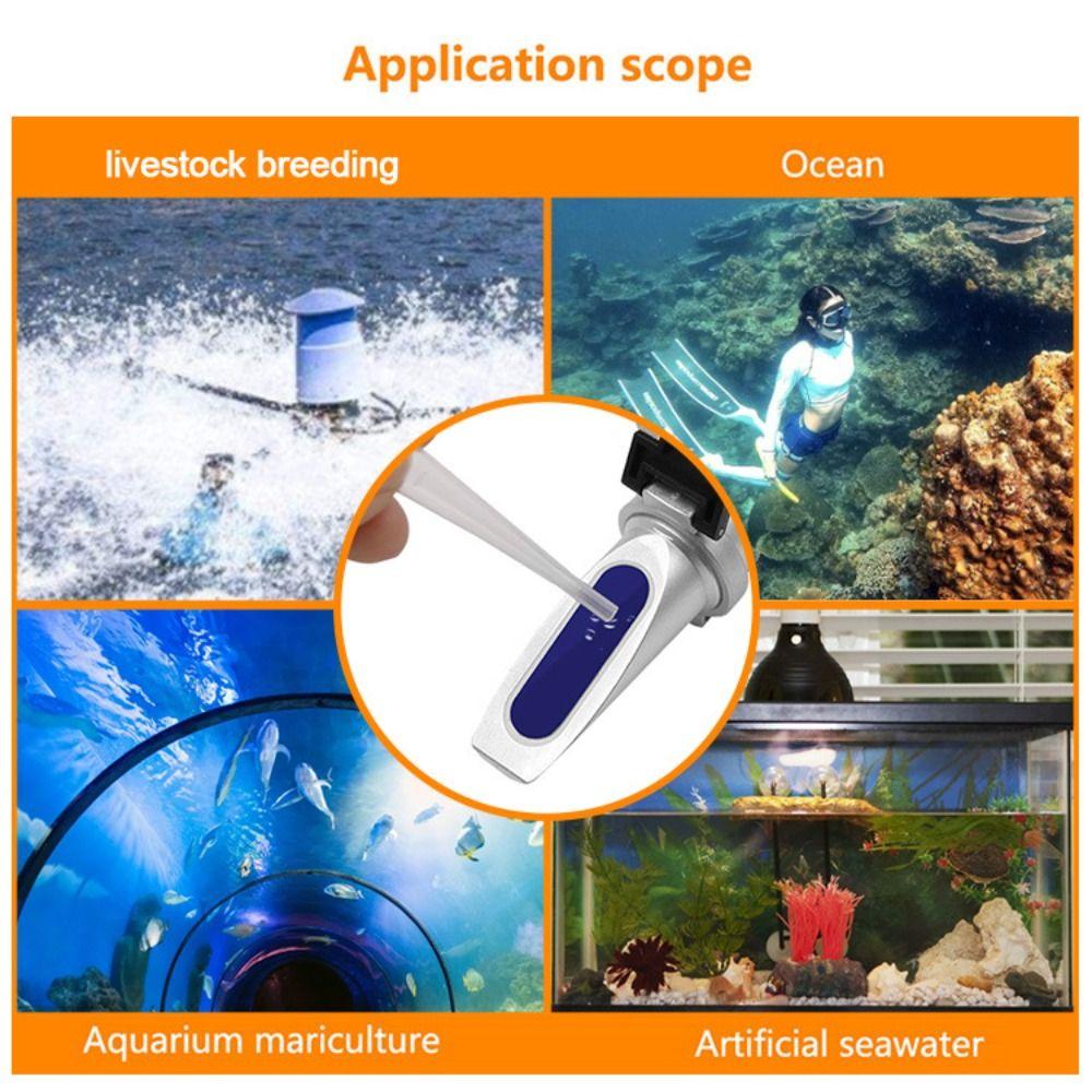 1.000-1.070 Salinity Refractometer 0~100‰ Salt Concentration Tester Sea Salinity Meter Aquarium