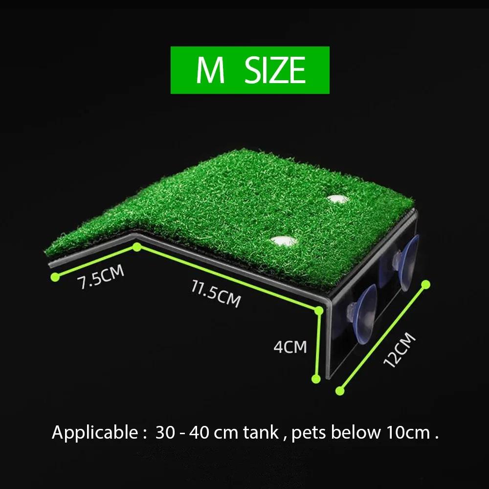 Аквариумная платформа для купания черепах, имитация газона, лестница для восхождения черепах, среда обитания для аквариума с рыбками, декоративный плавучий остров для мелких рептилий