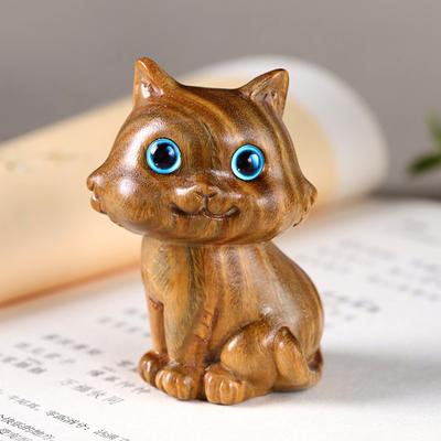 Деревянная Элегантная Кошка Украшение Креативные Настольные Аксессуары Мини Милые Спальня Гостиная Домашнее Украшение Коллекция Сувениры