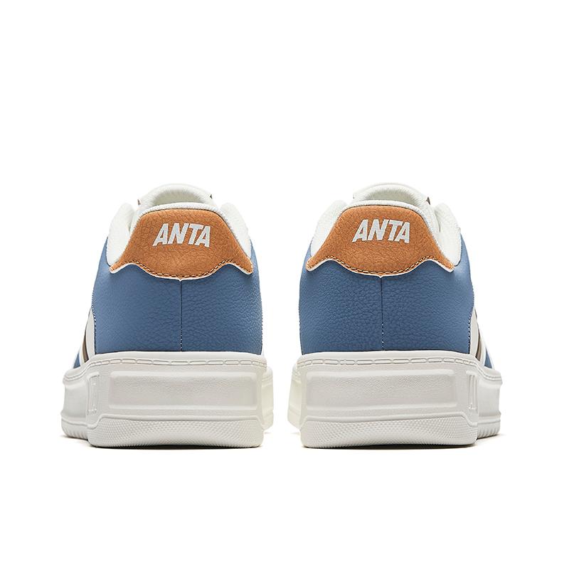 Anta Slip Resistant, Abrasion Resistant, Lightweight, Height Increasing Low top Skateboard Shoes Men's White Blue Sneakers 912528002Q-4